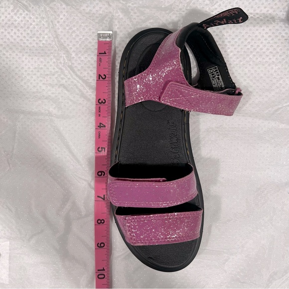 Dr. Martens Klaire J Pink Cosmic Glitter Velcro Sandals Big Girls Sz 4 - Picture 12 of 13